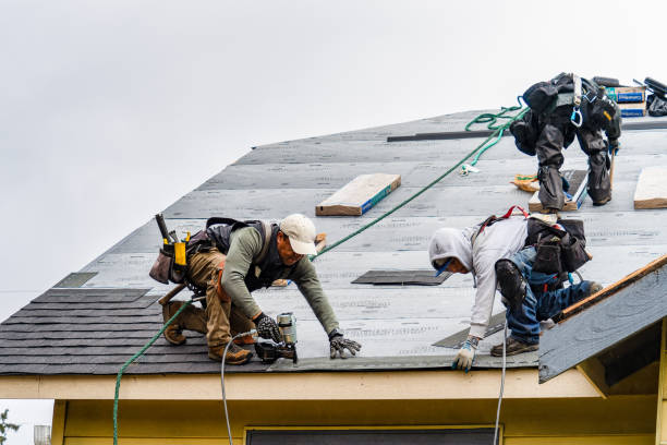 Professional Gutter Installation technician working in Wellfleet, MA